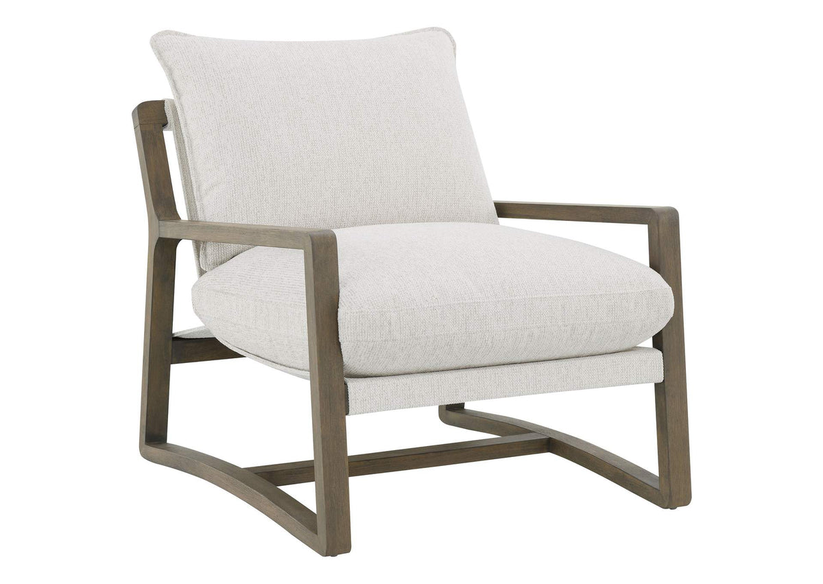 907509 Geneva Boucle Upholstered Wood Arm Accent Chair Sand
