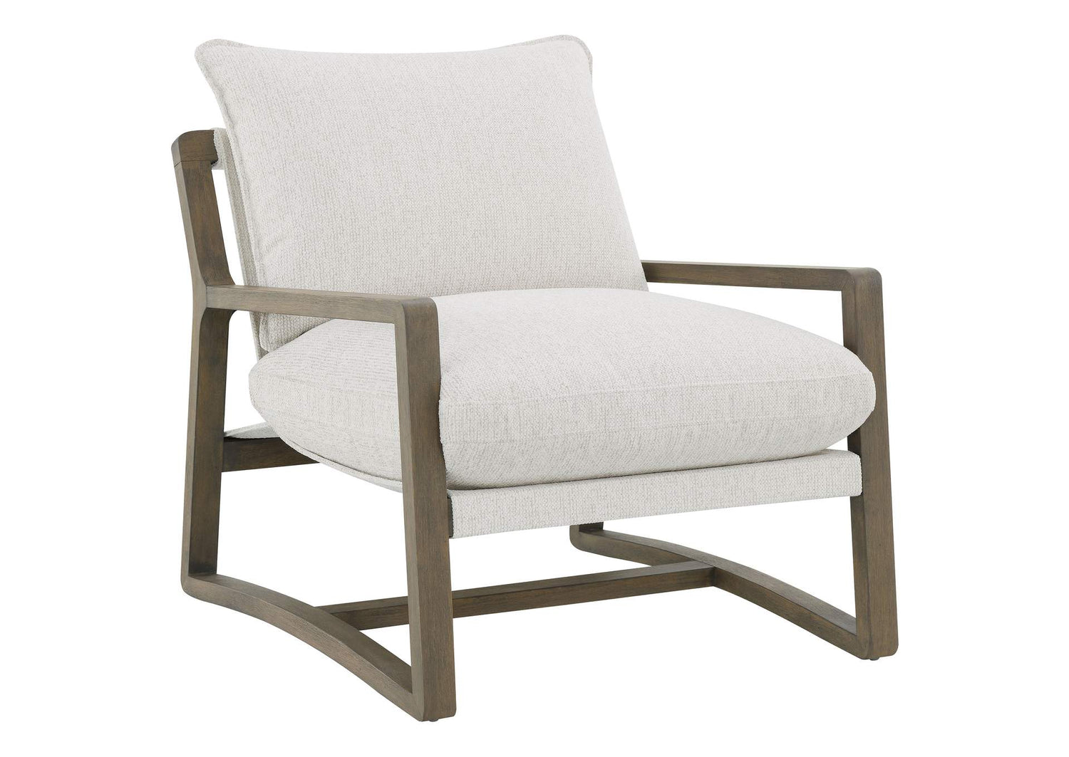 907509 Geneva Boucle Upholstered Wood Arm Accent Chair Sand