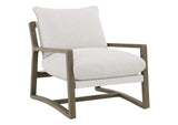 907509 Geneva Boucle Upholstered Wood Arm Accent Chair Sand