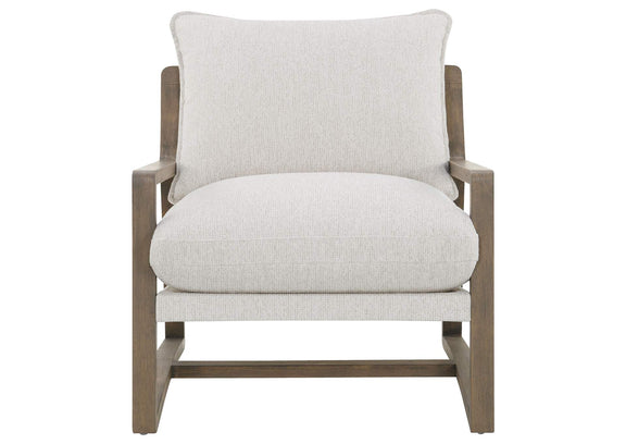 907509 Geneva Boucle Upholstered Wood Arm Accent Chair Sand