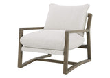 907509 Geneva Boucle Upholstered Wood Arm Accent Chair Sand