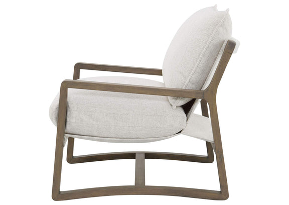 907509 Geneva Boucle Upholstered Wood Arm Accent Chair Sand
