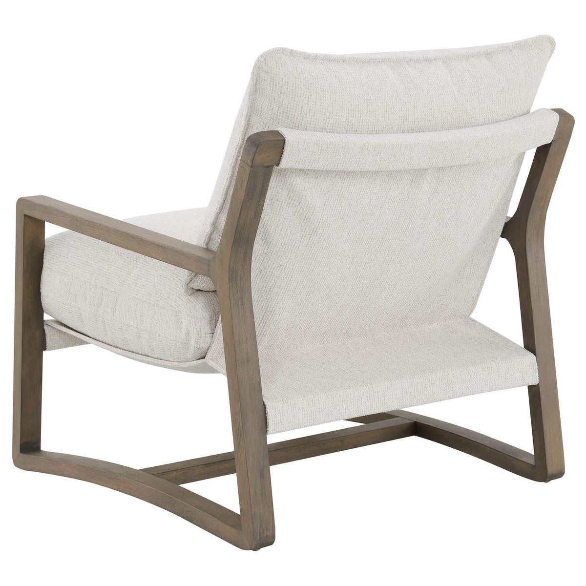 907509 Geneva Boucle Upholstered Wood Arm Accent Chair Sand