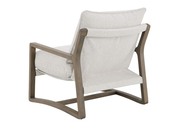 907509 Geneva Boucle Upholstered Wood Arm Accent Chair Sand