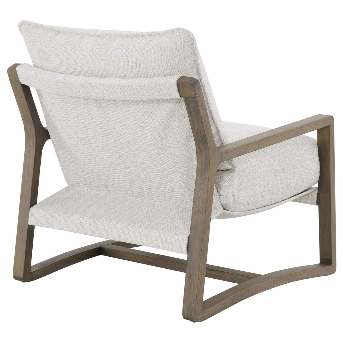 907509 Geneva Boucle Upholstered Wood Arm Accent Chair Sand