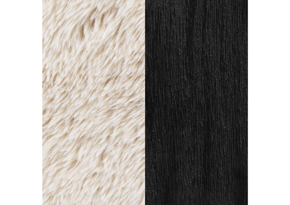 907533 Fitzroy Faux Fur Upholstered Chair Solid Wood Arms Latte