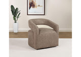 907538 Westhill Boucle Upholstered Swivel Accent Chair Rocky Road