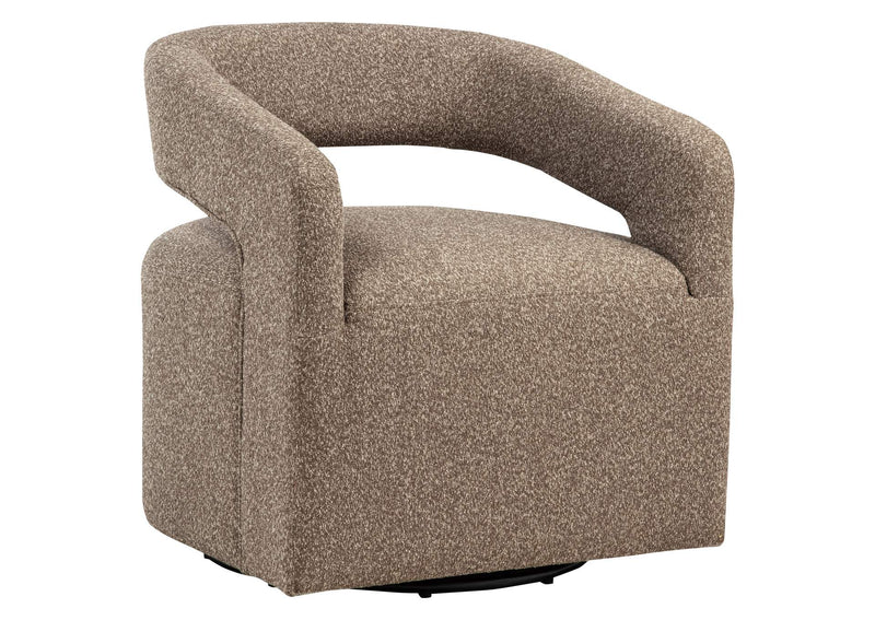 907538 Westhill Boucle Upholstered Swivel Accent Chair Rocky Road