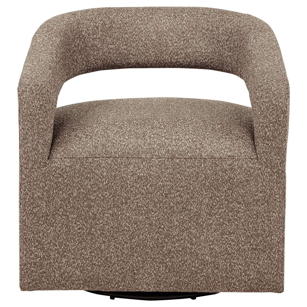 907538 Westhill Boucle Upholstered Swivel Accent Chair Rocky Road