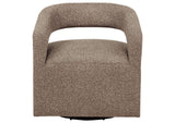 907538 Westhill Boucle Upholstered Swivel Accent Chair Rocky Road