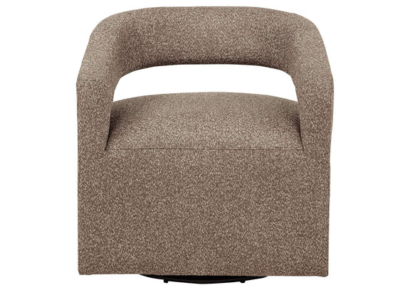 907538 Westhill Boucle Upholstered Swivel Accent Chair Rocky Road