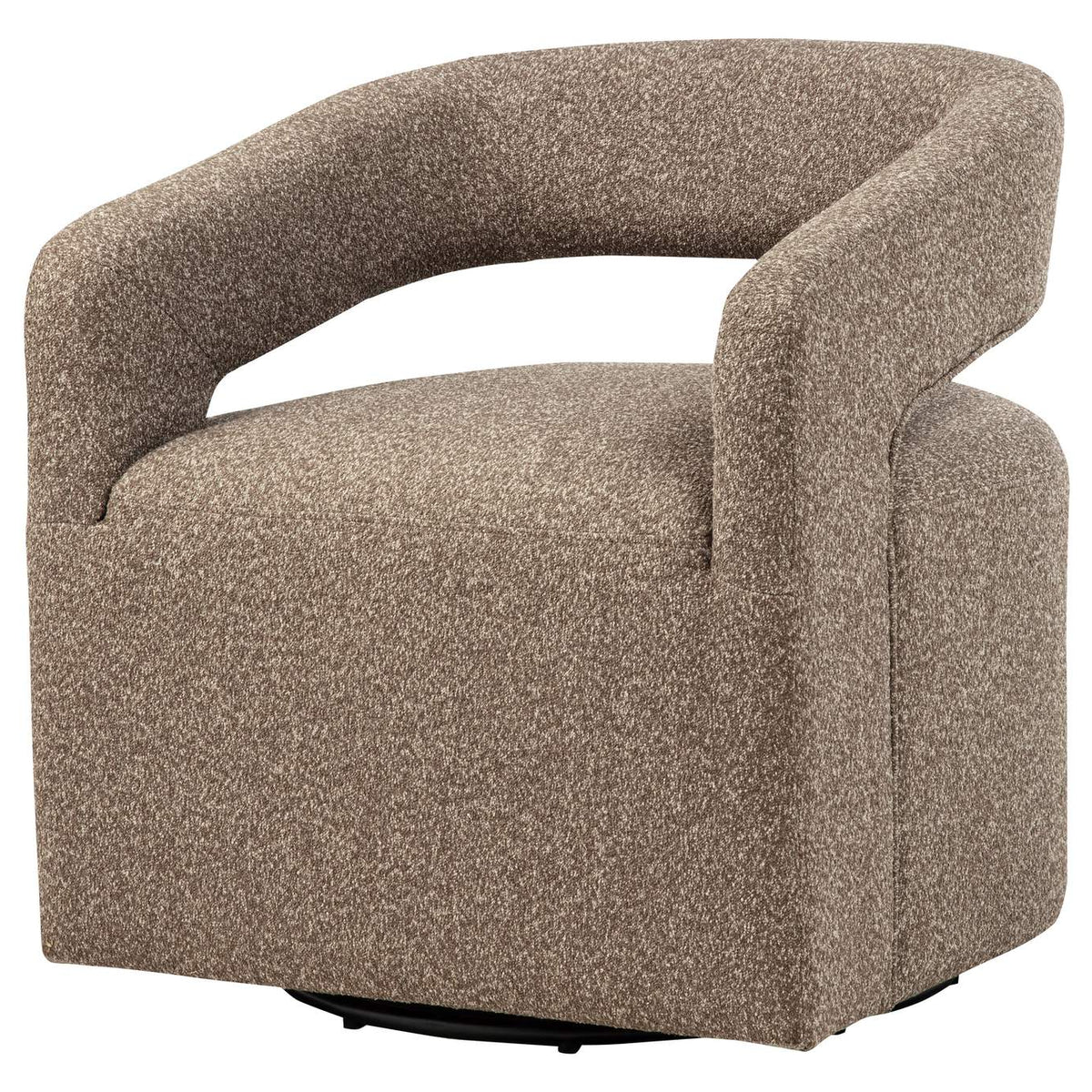 907538 Westhill Boucle Upholstered Swivel Accent Chair Rocky Road
