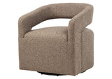 907538 Westhill Boucle Upholstered Swivel Accent Chair Rocky Road