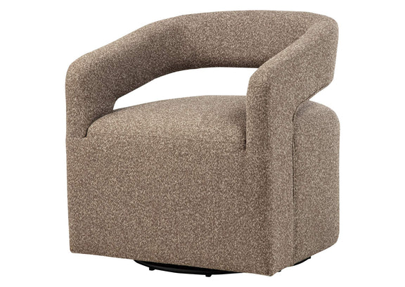 907538 Westhill Boucle Upholstered Swivel Accent Chair Rocky Road