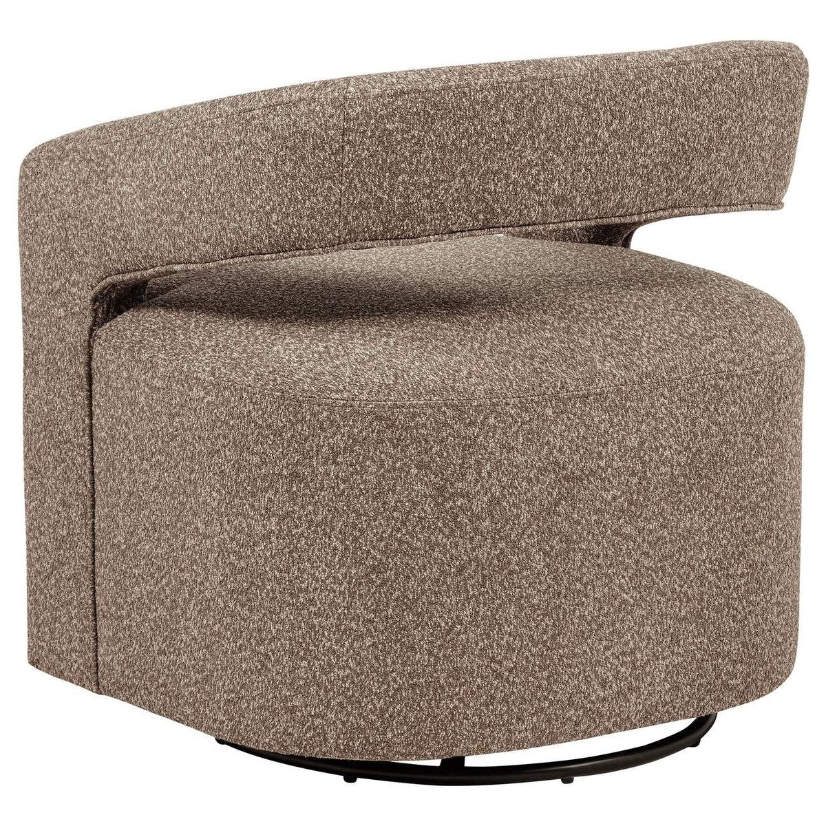 907538 Westhill Boucle Upholstered Swivel Accent Chair Rocky Road