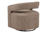 907538 Westhill Boucle Upholstered Swivel Accent Chair Rocky Road