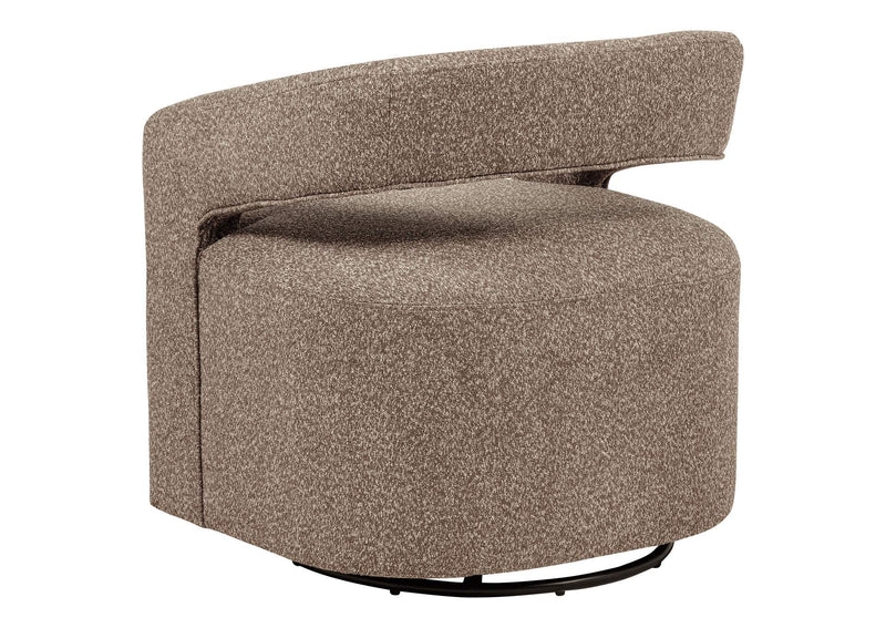 907538 Westhill Boucle Upholstered Swivel Accent Chair Rocky Road