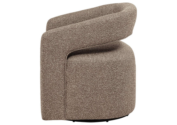 907538 Westhill Boucle Upholstered Swivel Accent Chair Rocky Road