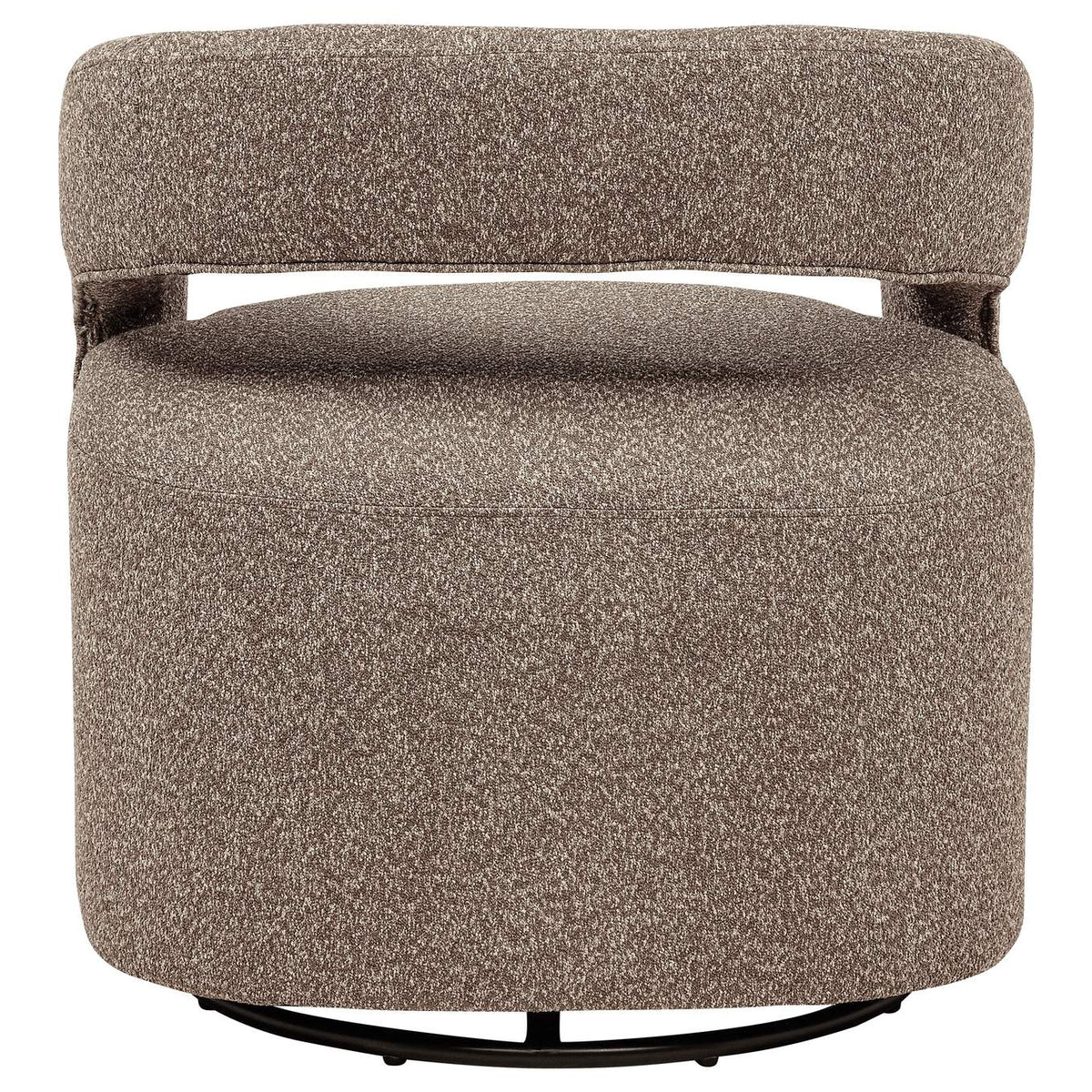 907538 Westhill Boucle Upholstered Swivel Accent Chair Rocky Road