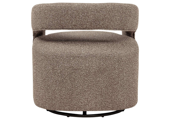 907538 Westhill Boucle Upholstered Swivel Accent Chair Rocky Road