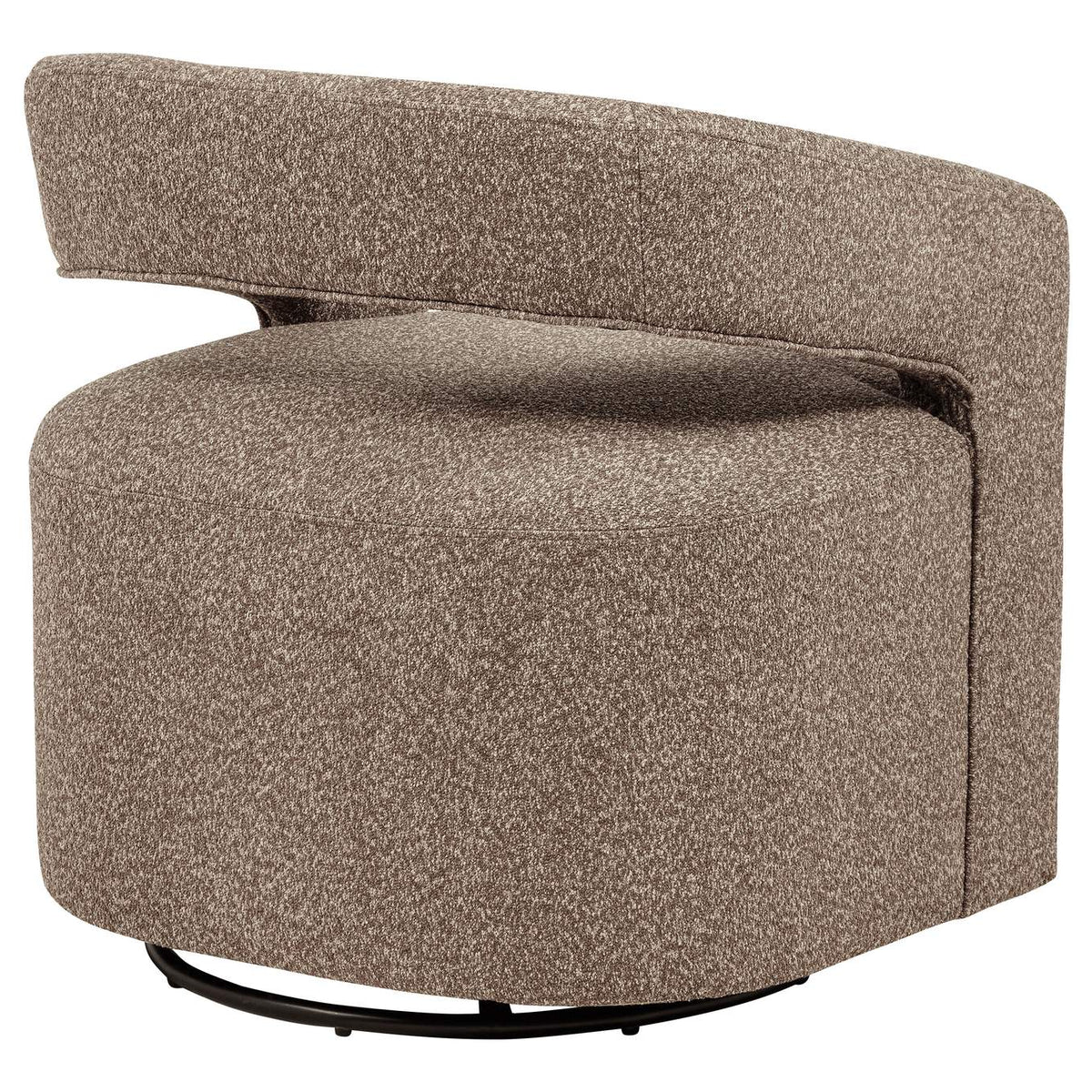 907538 Westhill Boucle Upholstered Swivel Accent Chair Rocky Road
