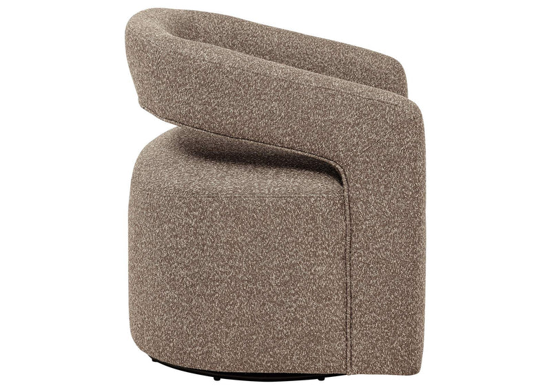 907538 Westhill Boucle Upholstered Swivel Accent Chair Rocky Road