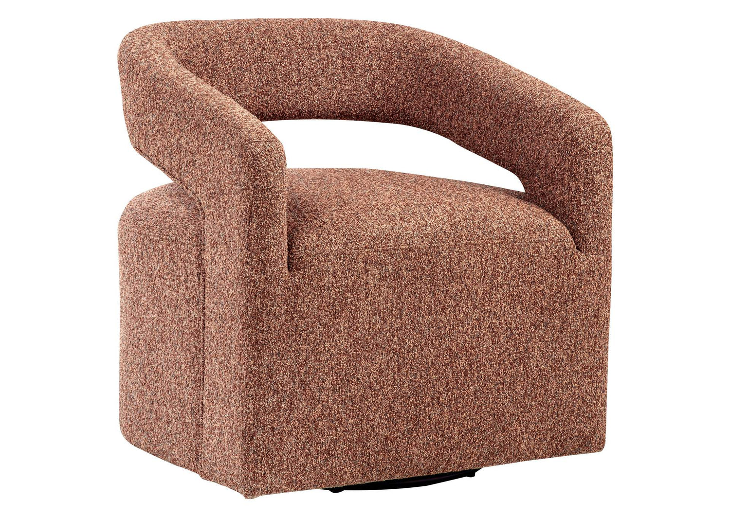 907539 Westhill Boucle Upholstered Swivel Accent Chair Berry