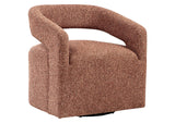 907539 Westhill Boucle Upholstered Swivel Accent Chair Berry