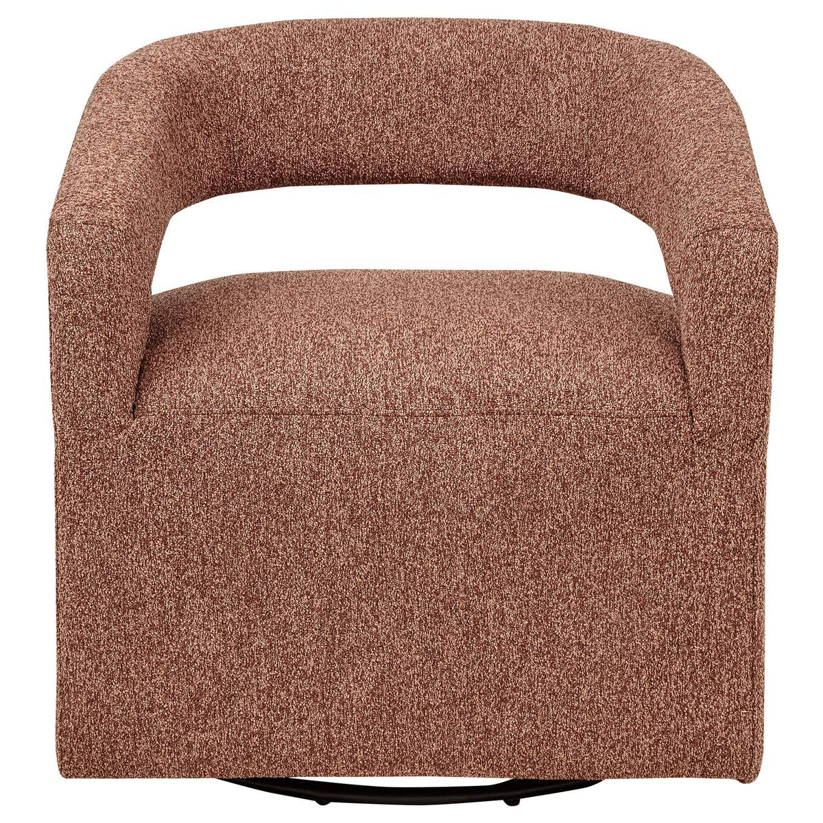 907539 Westhill Boucle Upholstered Swivel Accent Chair Berry