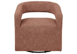 907539 Westhill Boucle Upholstered Swivel Accent Chair Berry