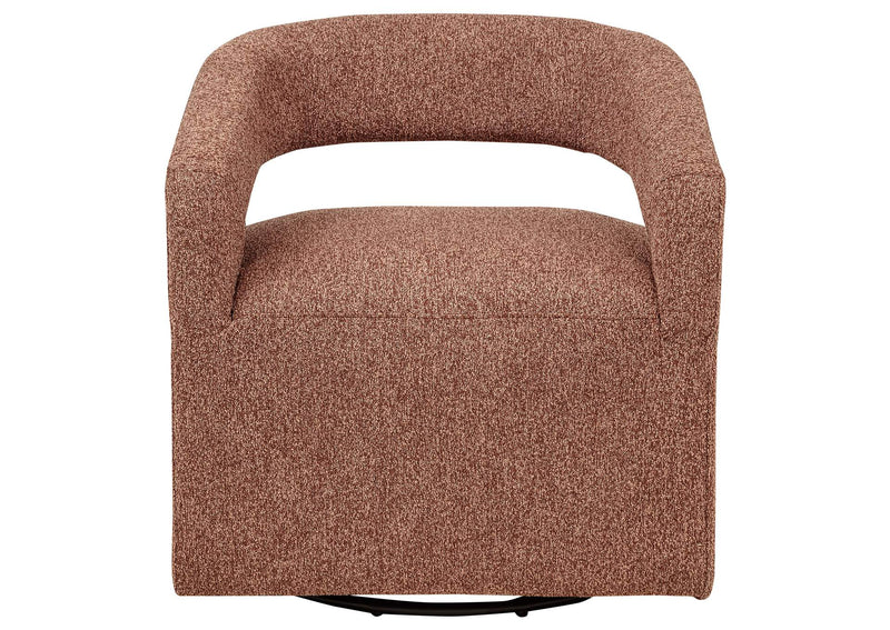 907539 Westhill Boucle Upholstered Swivel Accent Chair Berry