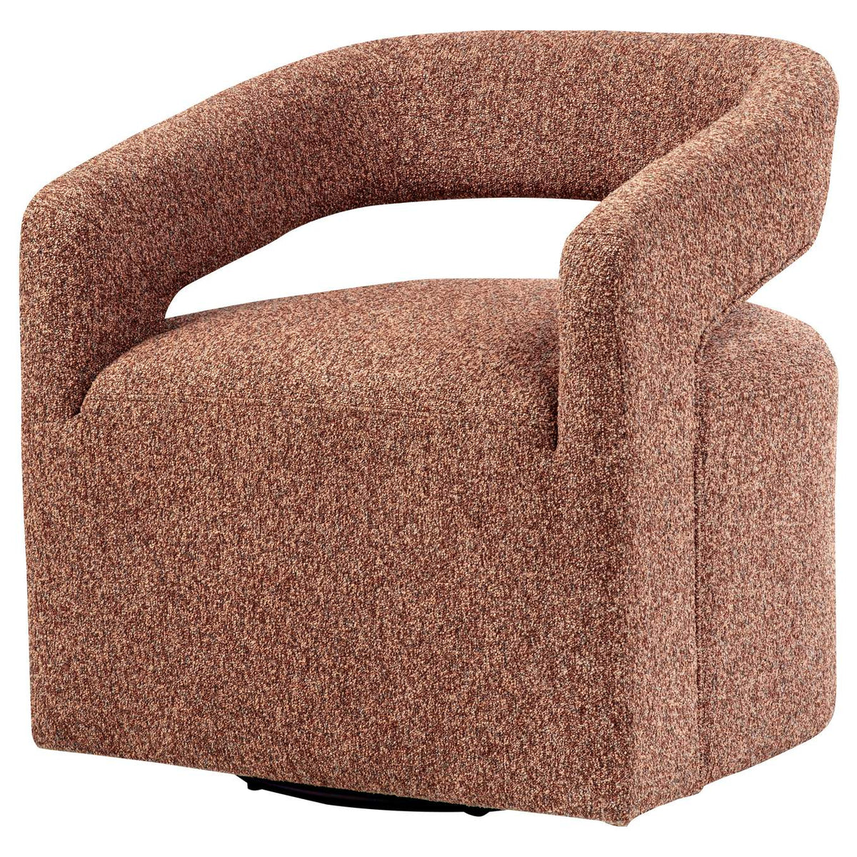 907539 Westhill Boucle Upholstered Swivel Accent Chair Berry