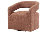 907539 Westhill Boucle Upholstered Swivel Accent Chair Berry