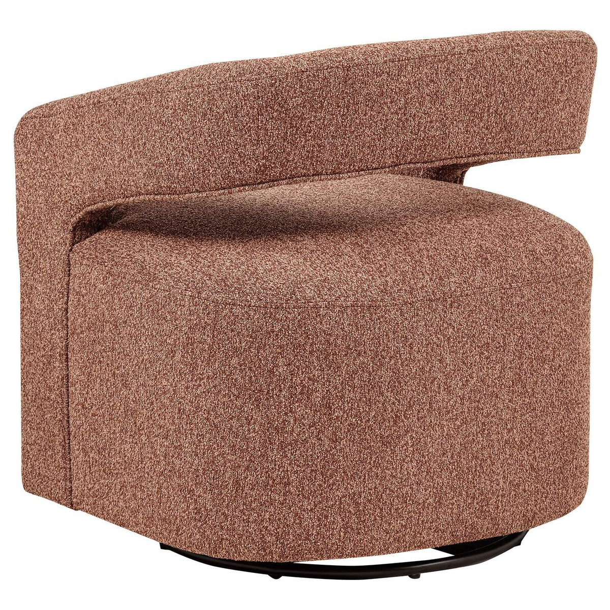 907539 Westhill Boucle Upholstered Swivel Accent Chair Berry