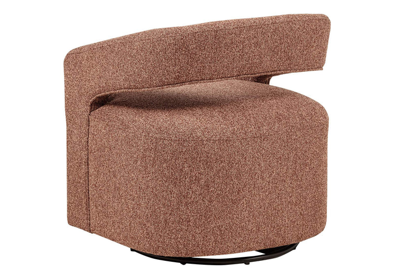 907539 Westhill Boucle Upholstered Swivel Accent Chair Berry