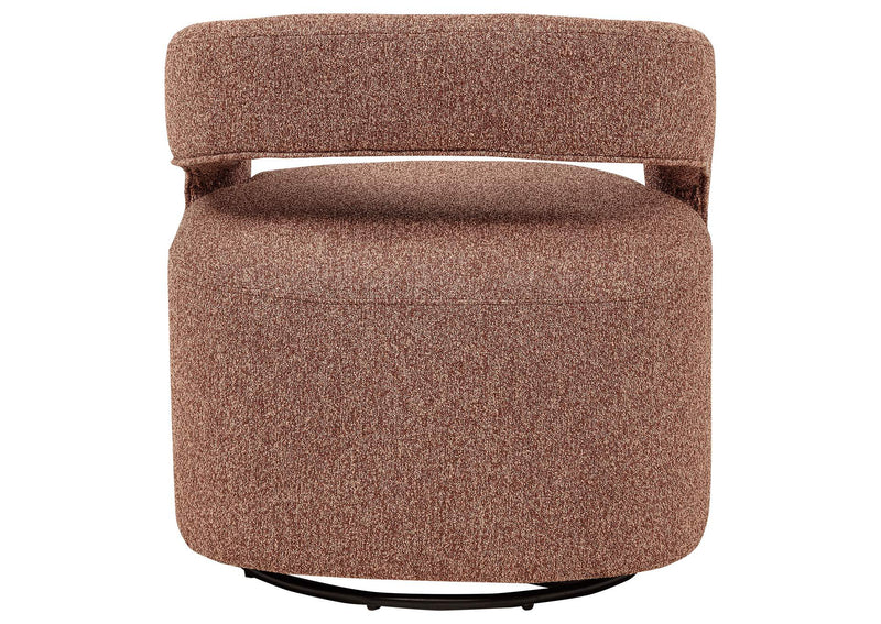 907539 Westhill Boucle Upholstered Swivel Accent Chair Berry