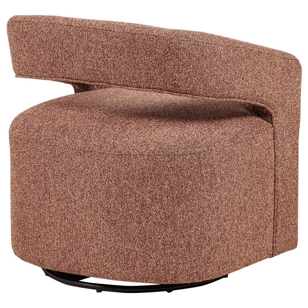 907539 Westhill Boucle Upholstered Swivel Accent Chair Berry