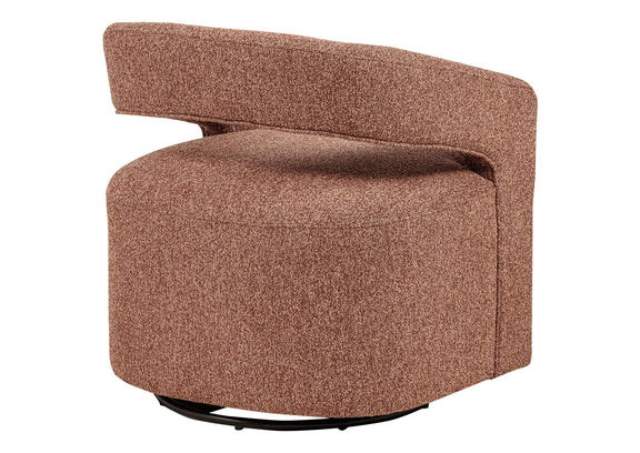 907539 Westhill Boucle Upholstered Swivel Accent Chair Berry