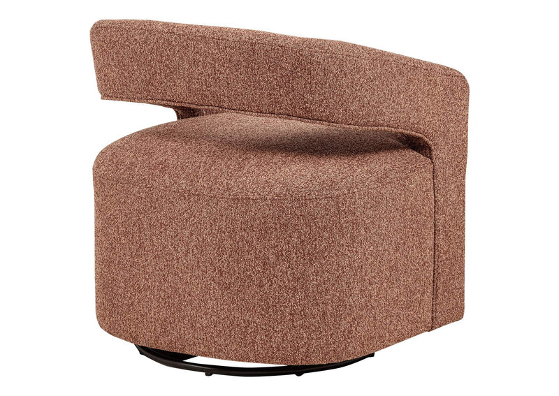 907539 Westhill Boucle Upholstered Swivel Accent Chair Berry