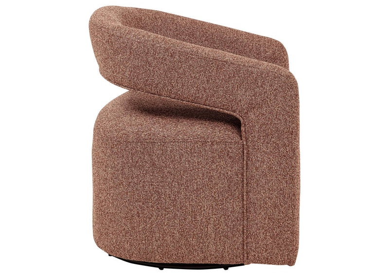 907539 Westhill Boucle Upholstered Swivel Accent Chair Berry