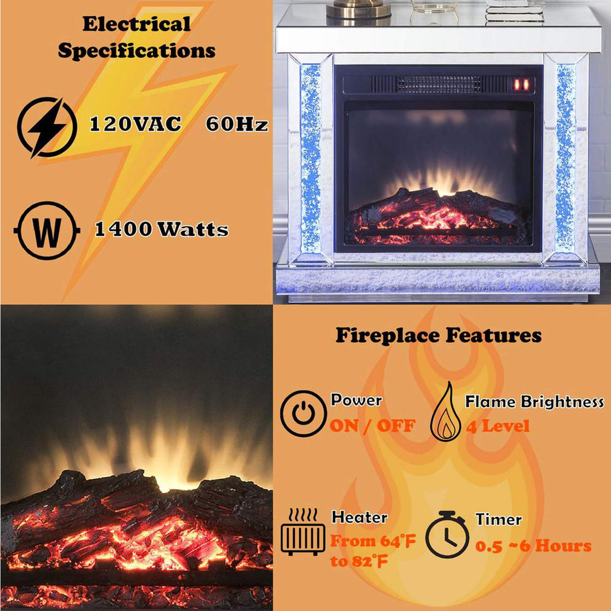 90864 Noralie Fireplace