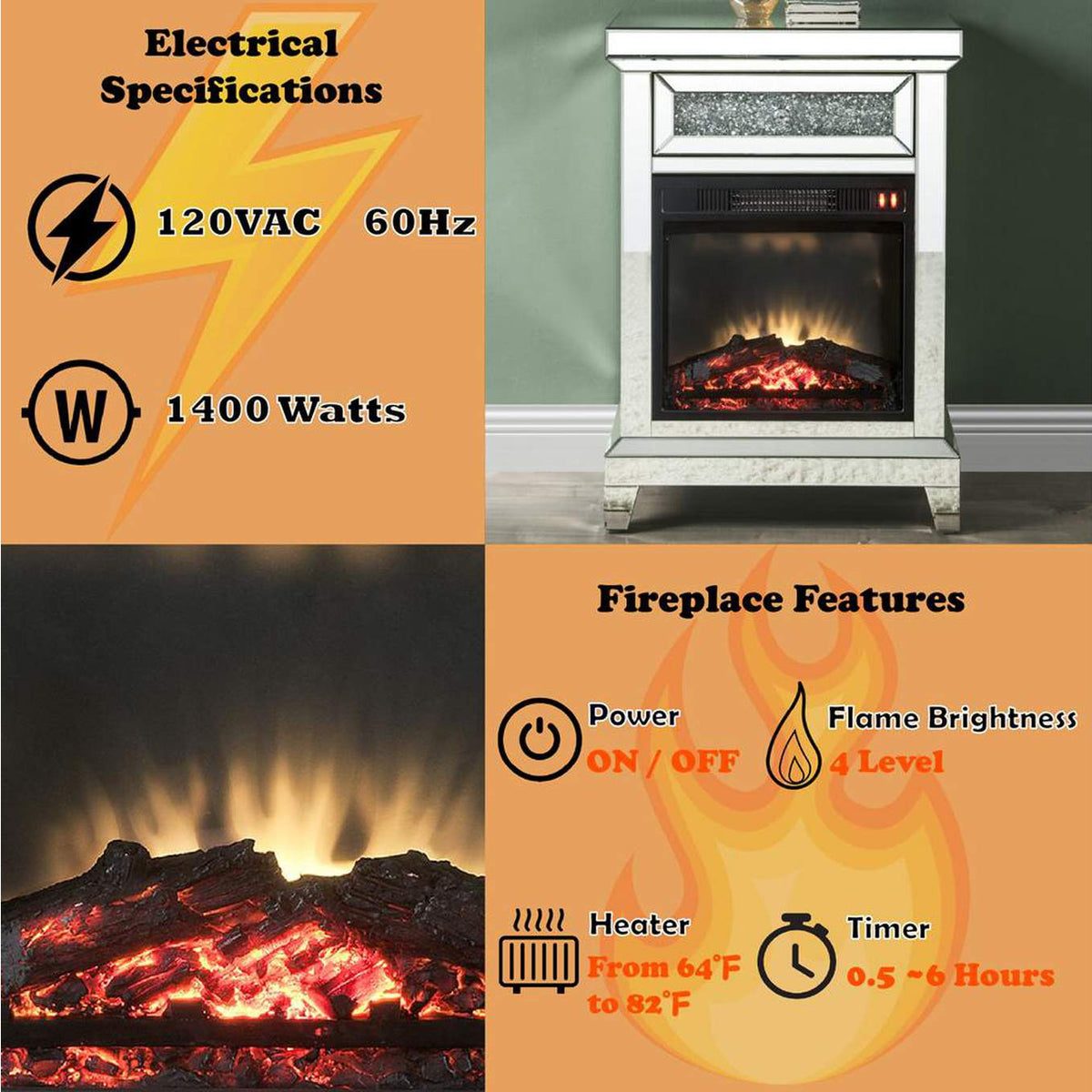 90866 Noralie Fireplace