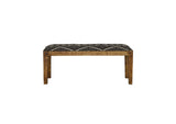 910177 Lamont Fabric Upholstered Accent Bench Black and Natural