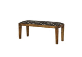 910177 Lamont Fabric Upholstered Accent Bench Black and Natural
