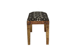 910177 Lamont Fabric Upholstered Accent Bench Black and Natural