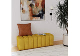 910292 Summer Fabric Upholstered Tufted Accent Bench Mustard Yellow