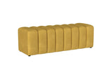 910292 Summer Fabric Upholstered Tufted Accent Bench Mustard Yellow