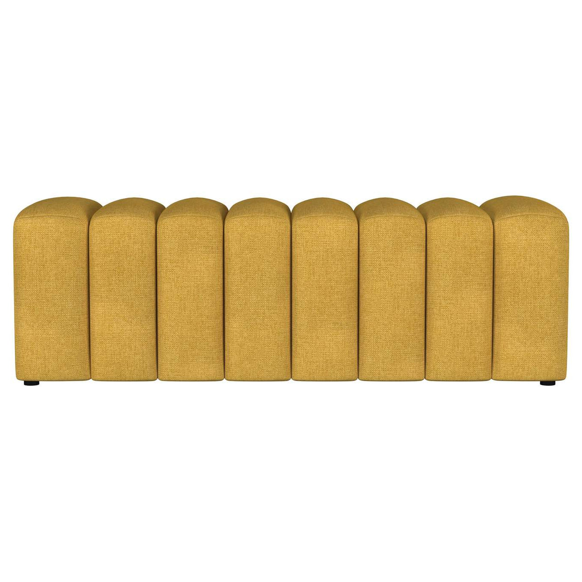910292 Summer Fabric Upholstered Tufted Accent Bench Mustard Yellow
