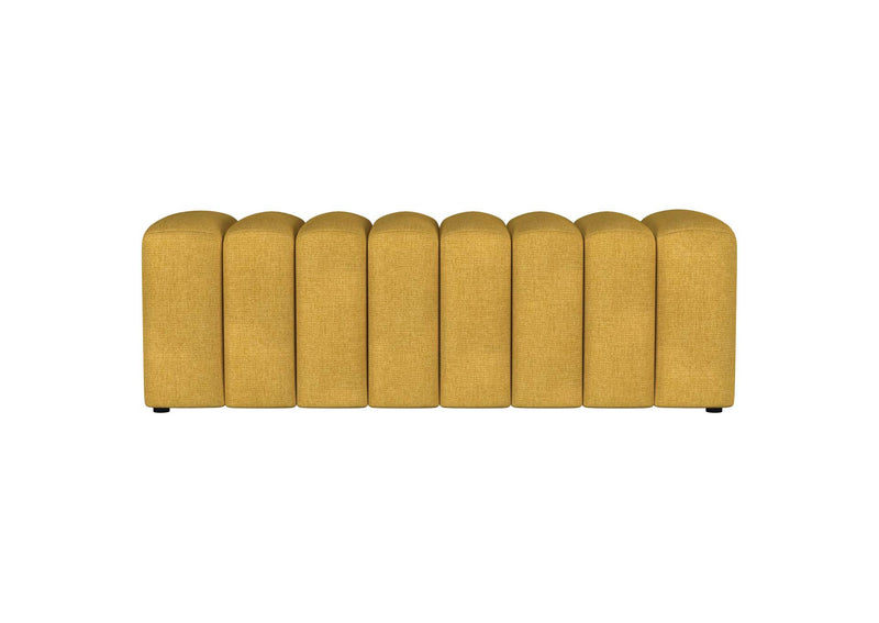 910292 Summer Fabric Upholstered Tufted Accent Bench Mustard Yellow