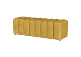 910292 Summer Fabric Upholstered Tufted Accent Bench Mustard Yellow